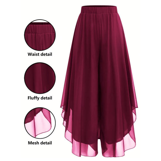 🔥2026 New Style ＆ Hot Sale ＆ 50％ Off🔥Women's Asymmetrical Chiffon Wide-Leg Pants