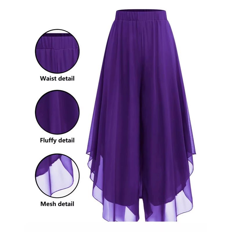 🔥2026 New Style ＆ Hot Sale ＆ 50％ Off🔥Women's Asymmetrical Chiffon Wide-Leg Pants