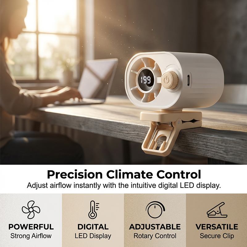 ⚡ 50% OFF FLASH SALE! Rechargeable Clip-On Air Cooler – Ultra-Portable, 3 Speeds, 10H Battery 🏕️🌀【Limited Time】