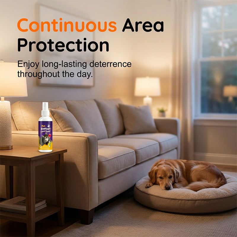 🥳2026 HOT SALE🥳💞50K+ SOLD!🐱🚫 50% OFF! Pet Boundary Spray – Citrus formula, safe around kids. Reusable, effective. Teach boundaries without stress. 💚✨