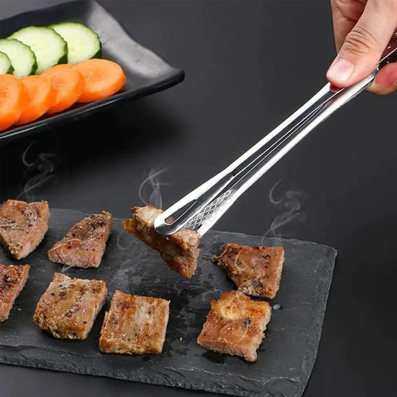🏆 Last Day Special Price £9.99 ! 🔥Buy 2 Get 1 Free🎁28cm Super Long Stainless Steel Grill Tongs