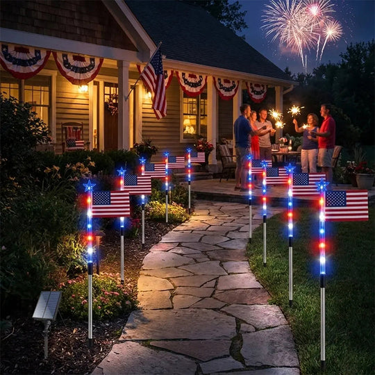 💥LAST DAY SALE 50%OFF💥🏆Outdoor Solar Flag Stake Lights
