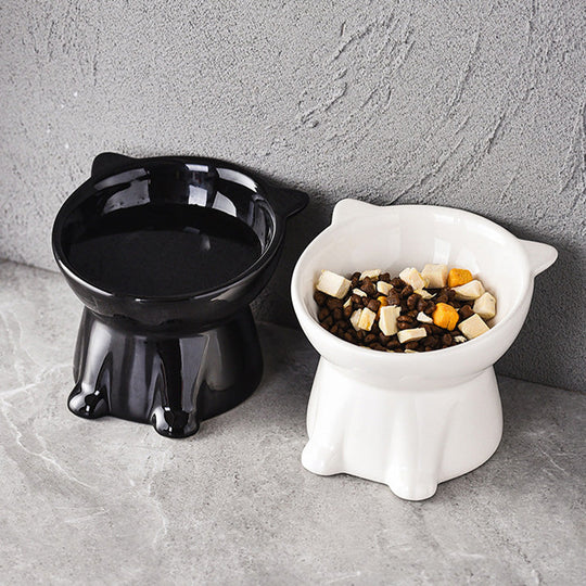 🐱 LIMITED-TIME 50% OFF! ✨ Ergonomic Elevated Cat Bowl – 15° Tilt, Ceramic, Anti-Ti