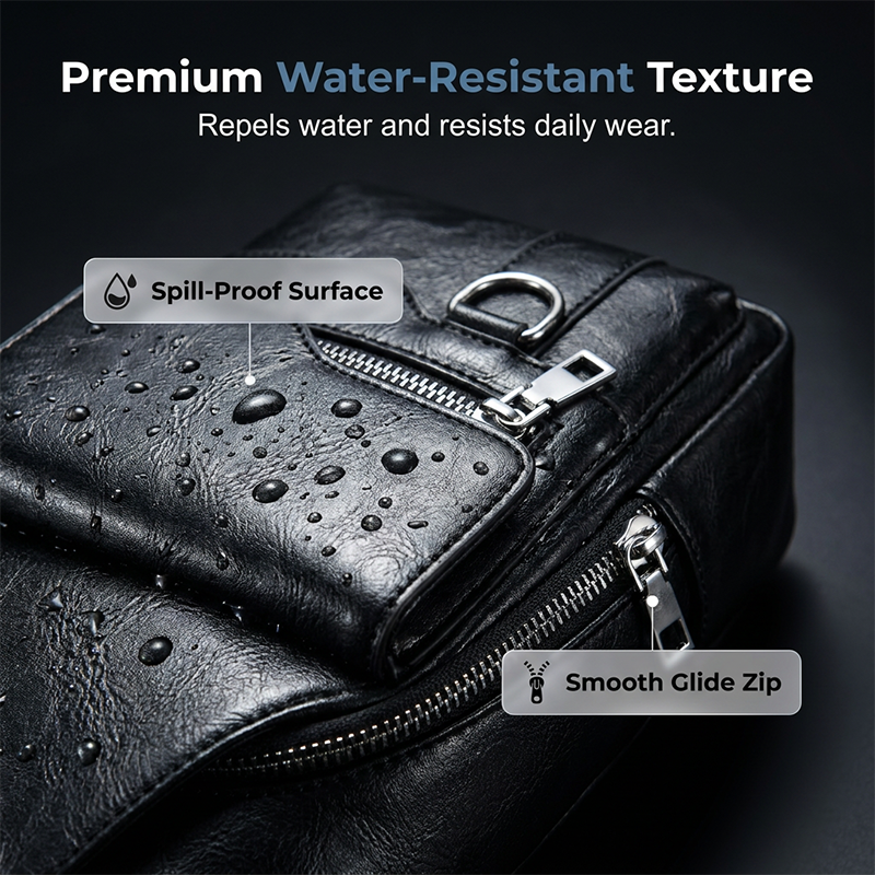 🎒 50% OFF NOW! 🧳Men's Retro Waterproof Faux Leather Sling Chest Bag – Water-Resistant, Intelligent Storage & Ergonomic Comfort