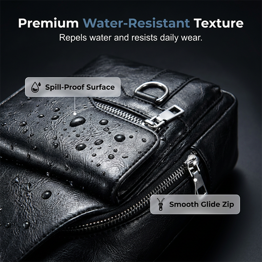 🎒 50% OFF NOW! 🧳Men's Retro Waterproof Faux Leather Sling Chest Bag – Water-Resistant, Intelligent Storage & Ergonomic Comfort