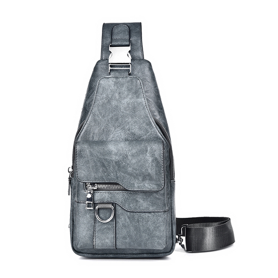 🎒 50% OFF NOW! 🧳Men's Retro Waterproof Faux Leather Sling Chest Bag – Water-Resistant, Intelligent Storage & Ergonomic Comfort
