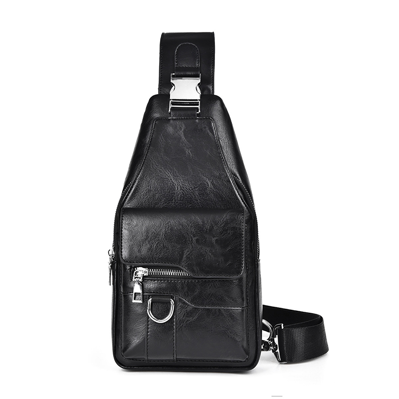 🎒 50% OFF NOW! 🧳Men's Retro Waterproof Faux Leather Sling Chest Bag – Water-Resistant, Intelligent Storage & Ergonomic Comfort
