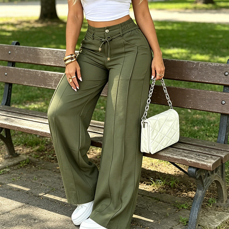 ⏳Last Day Sale Only ￡15.99!!👖 💥  Easy Everyday Comfort | Women's High-Waisted Straight-Leg Pants with Elastic Back
