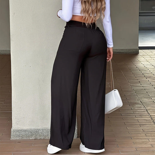 ⏳Last Day Sale Only ￡15.99!!👖 💥  Easy Everyday Comfort | Women's High-Waisted Straight-Leg Pants with Elastic Back