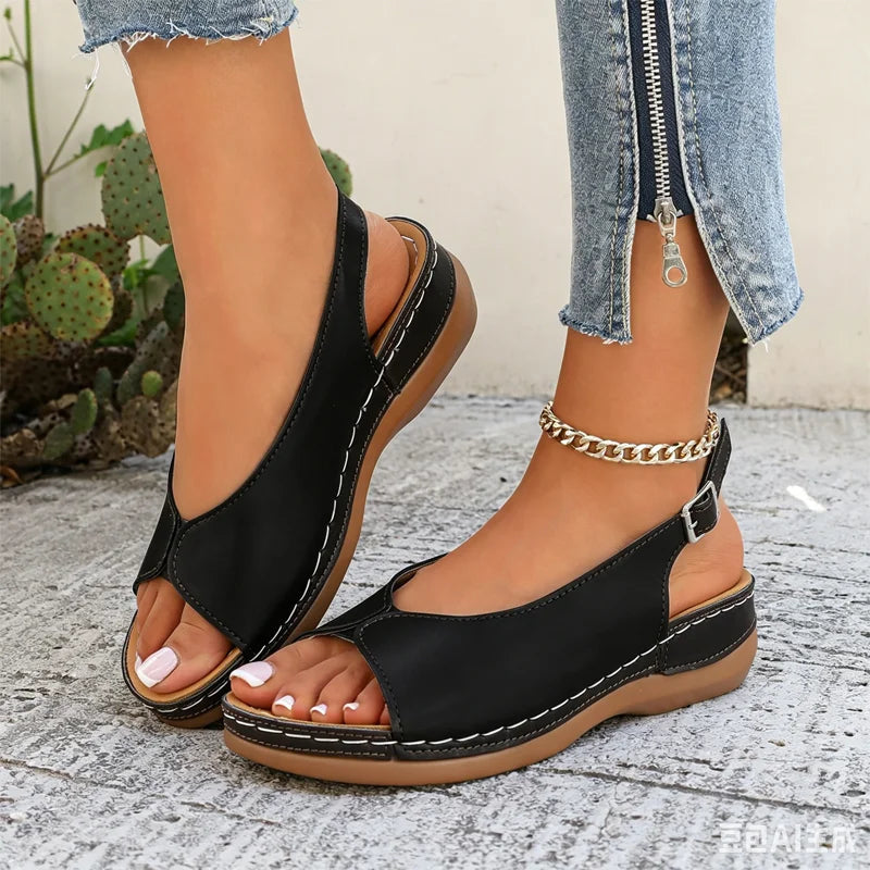 🏖️Summer New Arrive✨⏰️Limited Gift🩴Women’s Vintage Peep-Toe Comfort Sandals