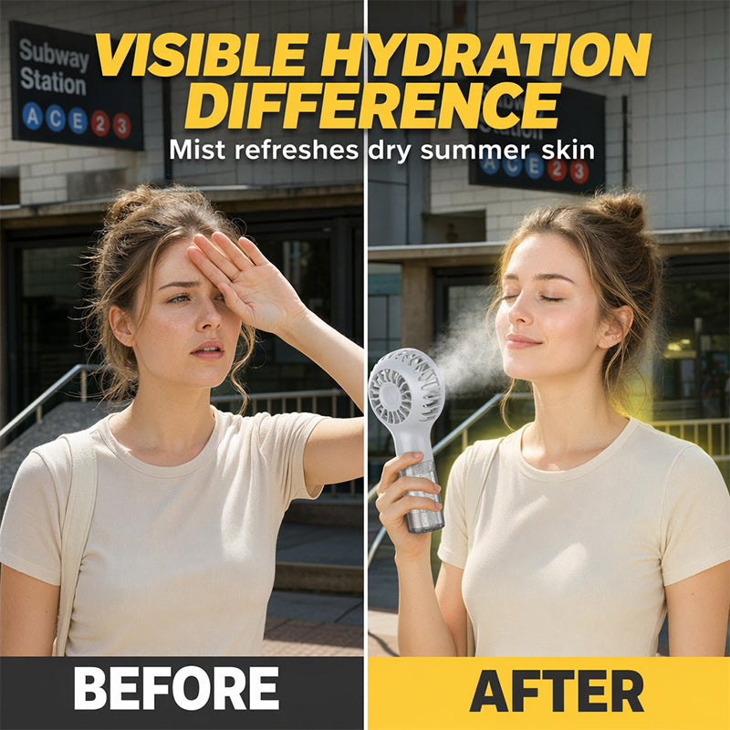 🥳2026 HOT SALE🥳💞50K+ SOLD!🧊✨Portable Handheld Mist Cooling Fan