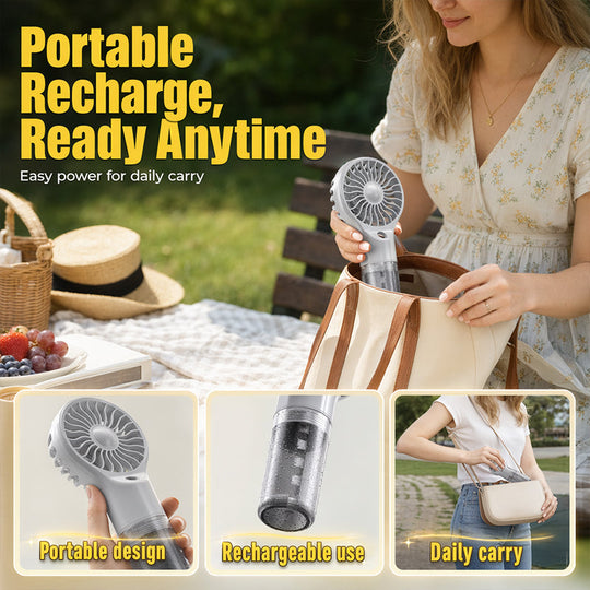 🥳2026 HOT SALE🥳💞50K+ SOLD!🧊✨Portable Handheld Mist Cooling Fan