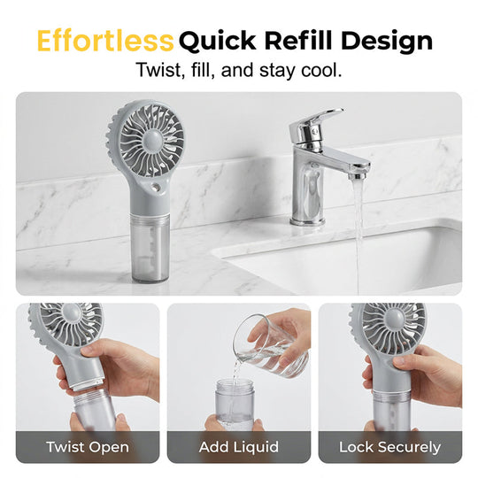 🥳2026 HOT SALE🥳💞50K+ SOLD!🧊✨Portable Handheld Mist Cooling Fan