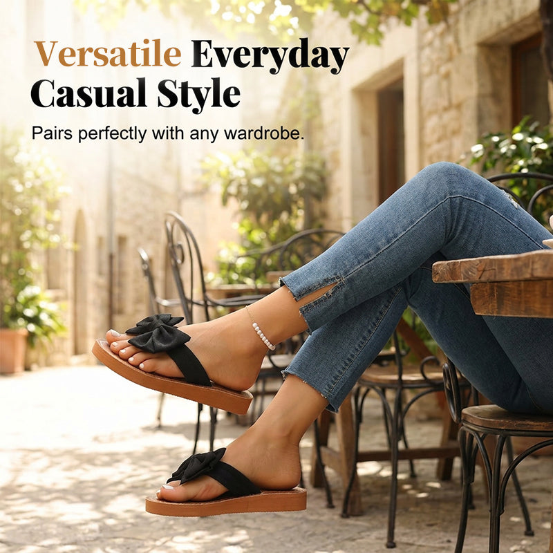 👡🎀 Elegant Retro Bow Flat Sandals – 50% OFF! Vintage charm, cushioned comfort, chic bow detail – step into effortless style. ✨
