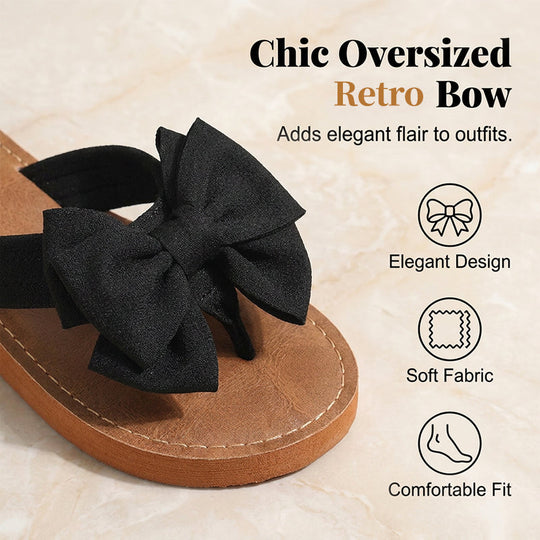 👡🎀 Elegant Retro Bow Flat Sandals – 50% OFF! Vintage charm, cushioned comfort, chic bow detail – step into effortless style. ✨