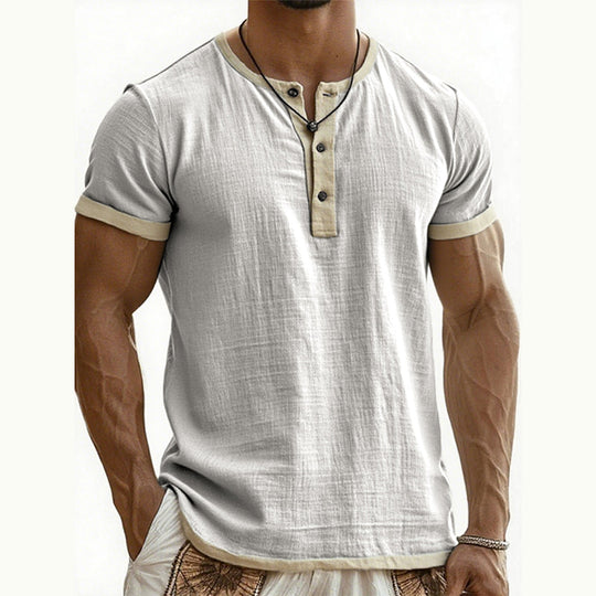⌛Limited-Time Offer-Men's Short Sleeve Breathable Henley Shirt