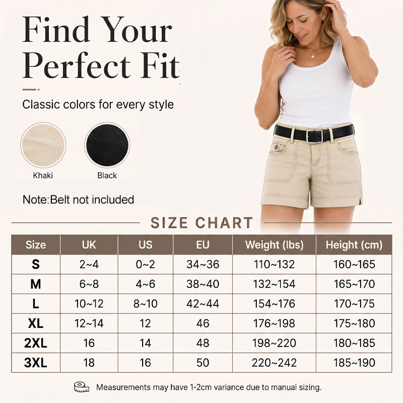 Women's Casual Stretch Shorts with Utility Pockets