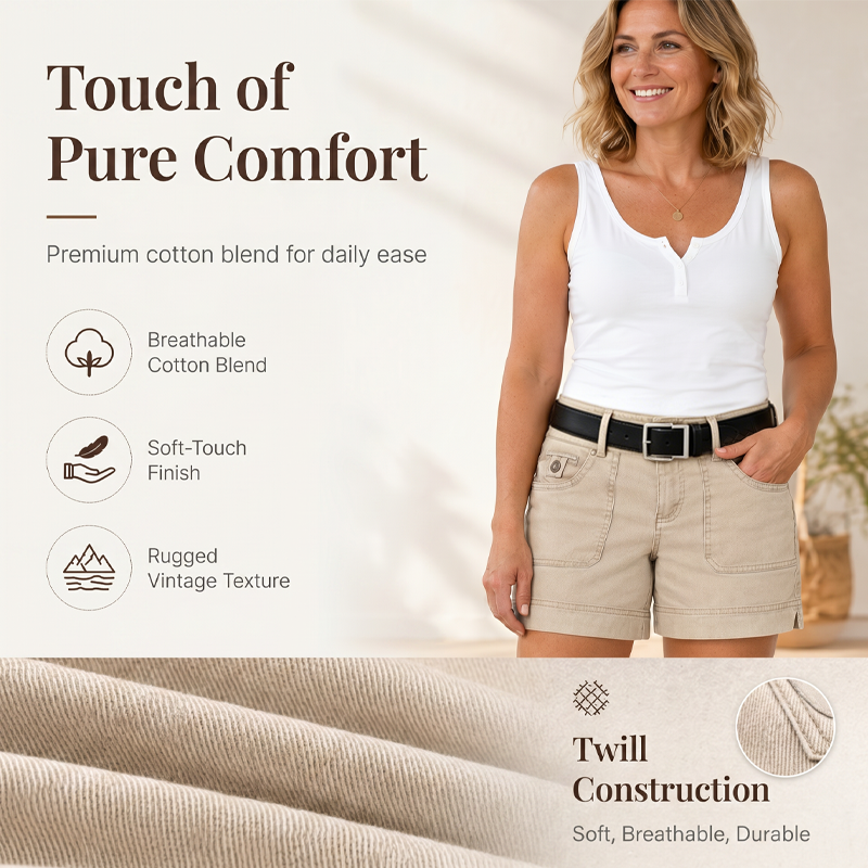 Women's Casual Stretch Shorts with Utility Pockets