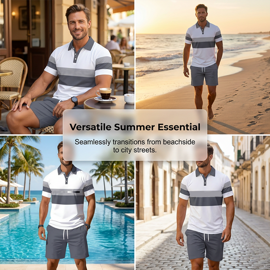Men's Printed Shirt & Shorts Set – Breathable & Stretch Fit