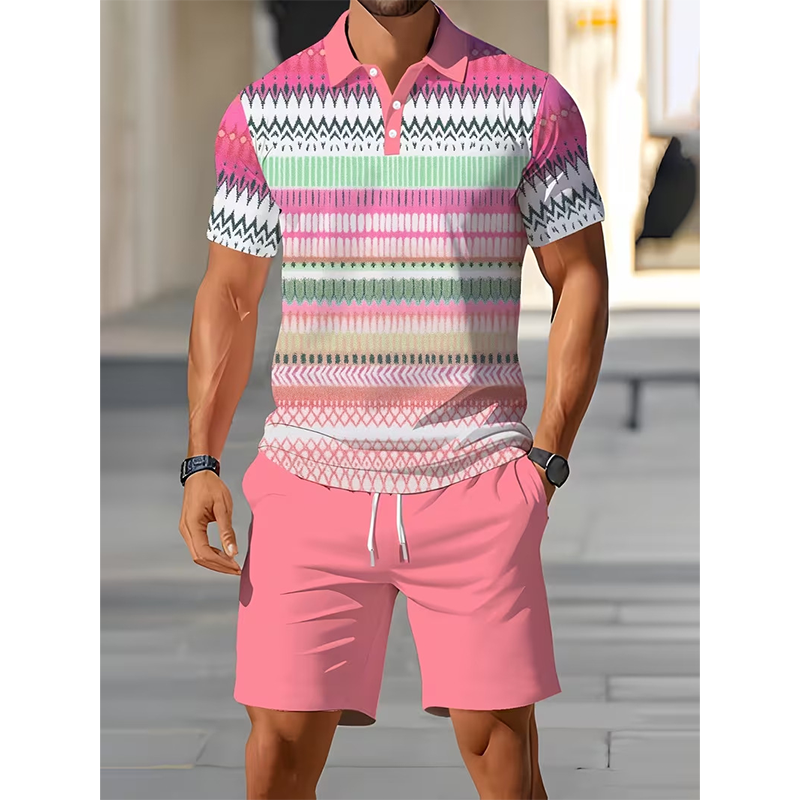 Men's Printed Shirt & Shorts Set – Breathable & Stretch Fit