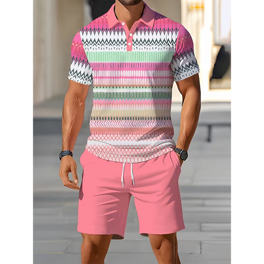 Men's Printed Shirt & Shorts Set – Breathable & Stretch Fit