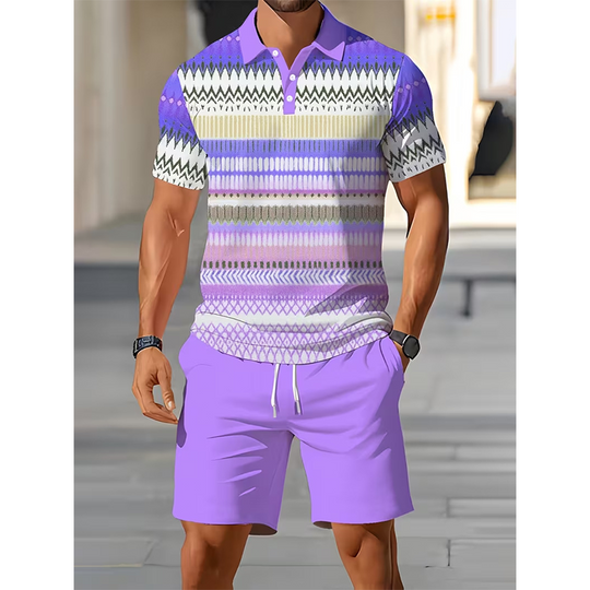 Men's Printed Shirt & Shorts Set – Breathable & Stretch Fit
