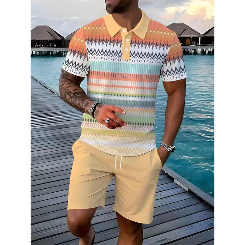 Men's Printed Shirt & Shorts Set – Breathable & Stretch Fit
