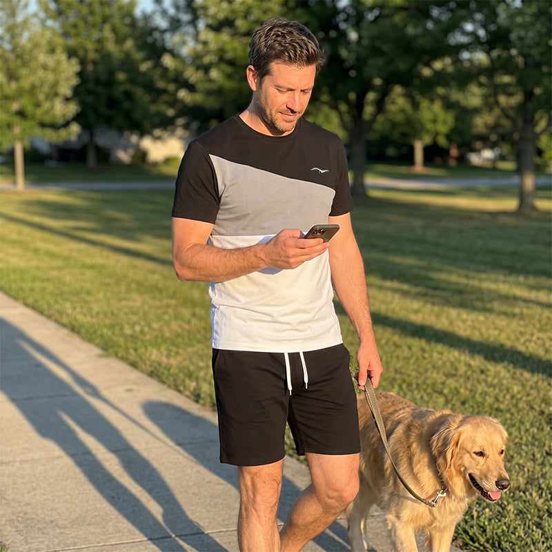 Men Color-Block T-Shirt and Shorts Set