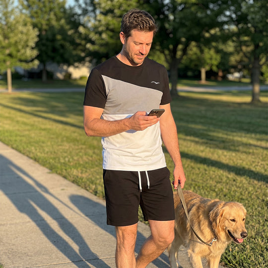 Men Color-Block T-Shirt and Shorts Set