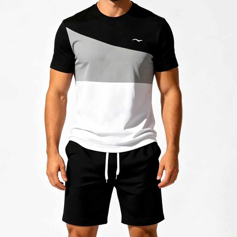Men Color-Block T-Shirt and Shorts Set