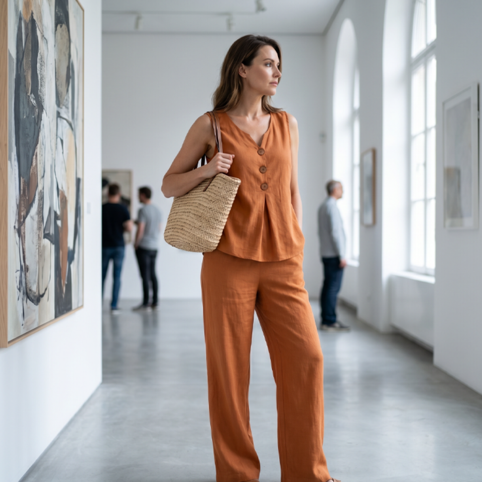 💗LAST DAY SALE 50% OFF⚡50K+ SOLD💕Women's Sleeveless Button Top and Loose Pants Set