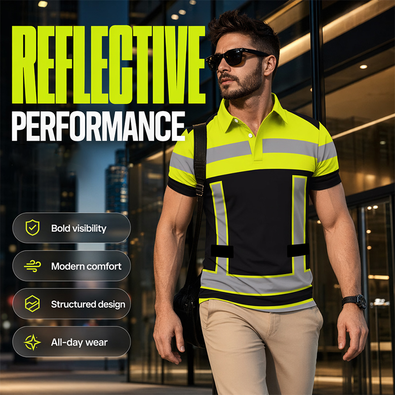 👕Men's High Visibility Reflective Short Sleeve Shirt
