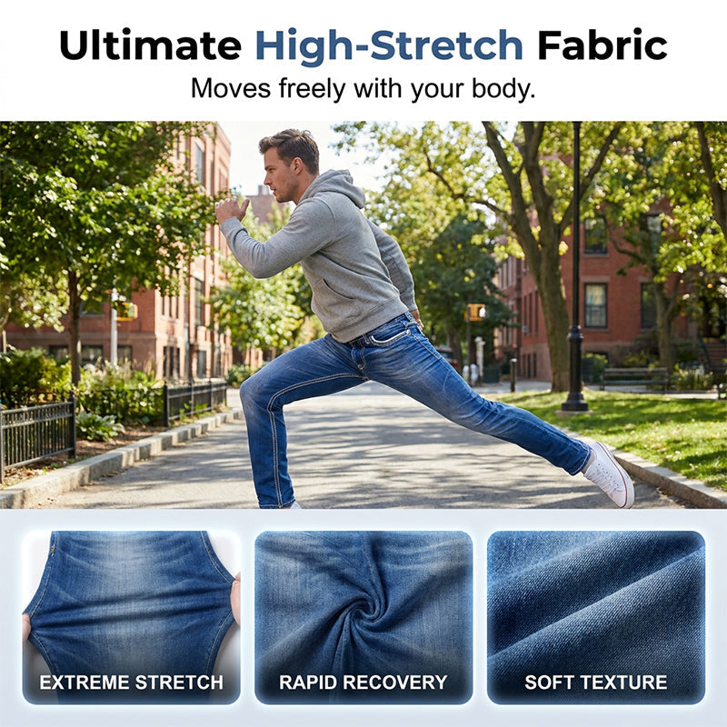 👖LIMITED-TIME 50% OFF! 🔥 Men’s High Stretch Double Stitched Jeans – Flexible Comfort, Reinforced Seams and Classic Five Pocket Style