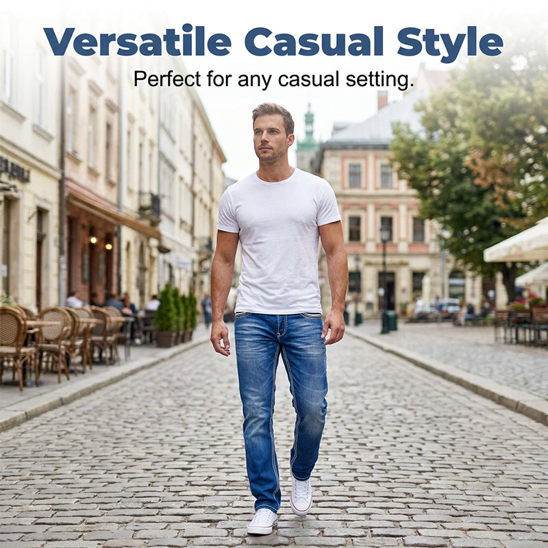 👖LIMITED-TIME 50% OFF! 🔥 Men’s High Stretch Double Stitched Jeans – Flexible Comfort, Reinforced Seams and Classic Five Pocket Style