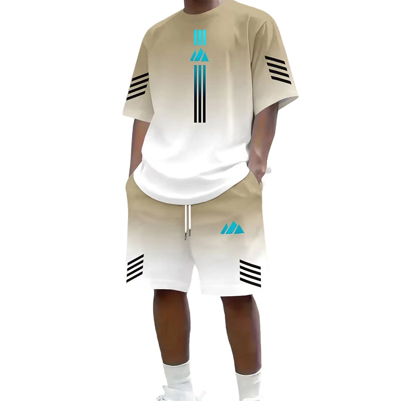 👕 50% OFF NOW! ☀️ Men's Summer T-Shirt & Shorts Set – Gradient design, breathable & lightweight – Perfect for hot days & casual outings 🩳