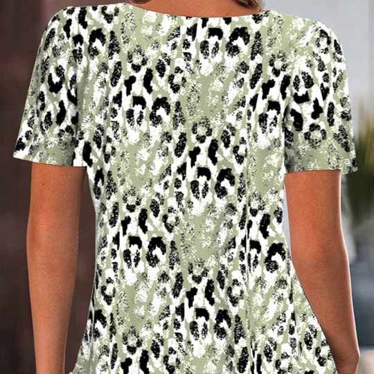 👚Women's Casual Printed Round Neck Short Sleeve Top