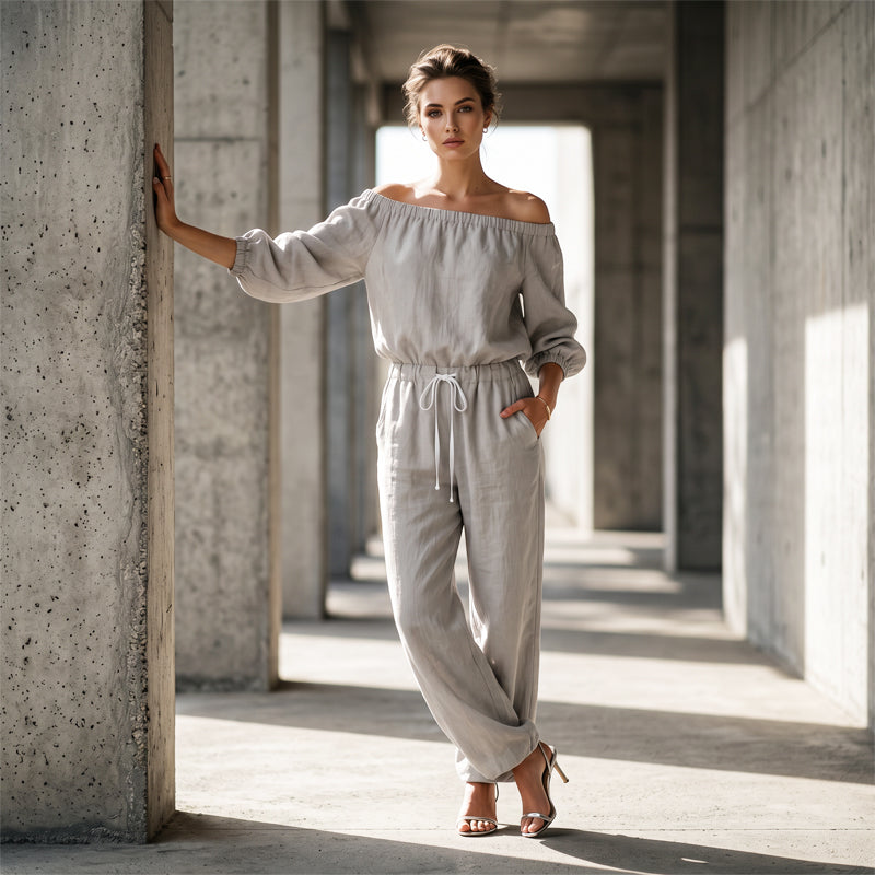 ⏳👗2026 Summer Hot Sale 50% OFF‼️🌸Women's Off Shoulder Jumpsuit – Effortless Chic With A Flattering Fit ✨