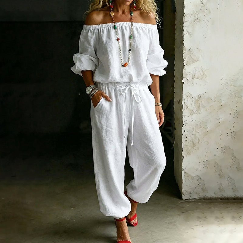 ⏳👗2026 Summer Hot Sale 50% OFF‼️🌸Women's Off Shoulder Jumpsuit – Effortless Chic With A Flattering Fit ✨
