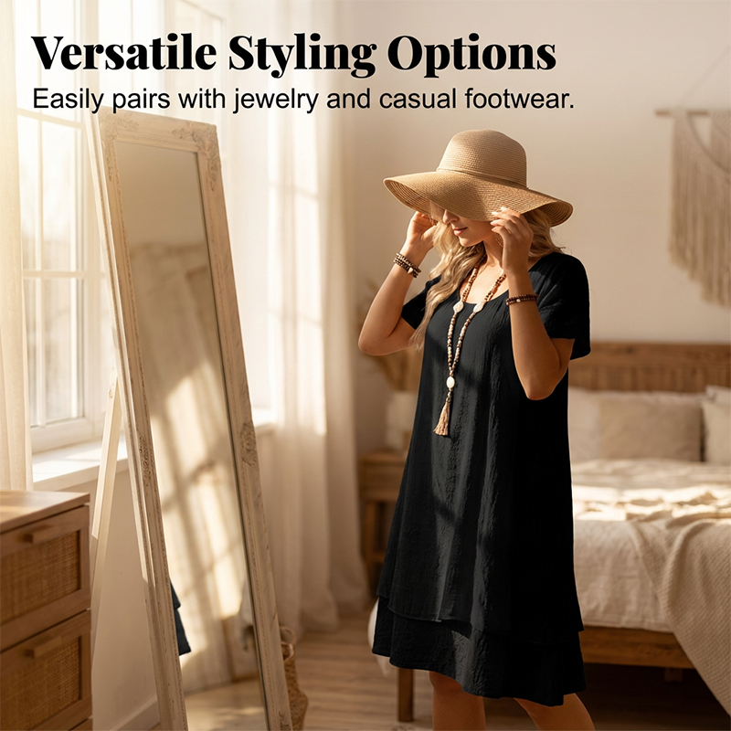 Women's Casual Loose Fit Short Sleeve Dress