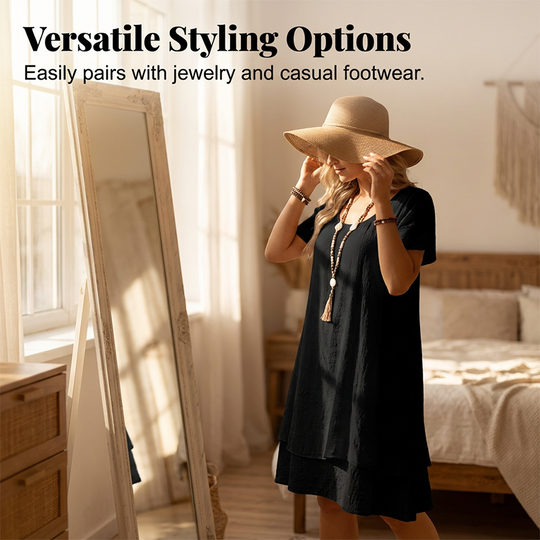 Women's Casual Loose Fit Short Sleeve Dress