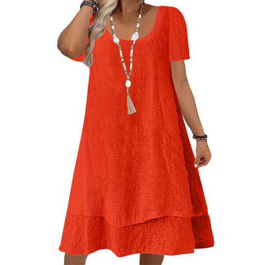 Women's Casual Loose Fit Short Sleeve Dress
