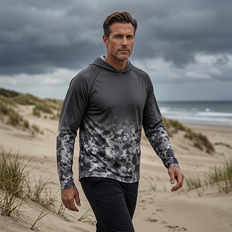 Men's Sun Protection Long Sleeve Lure Fishing Jersey