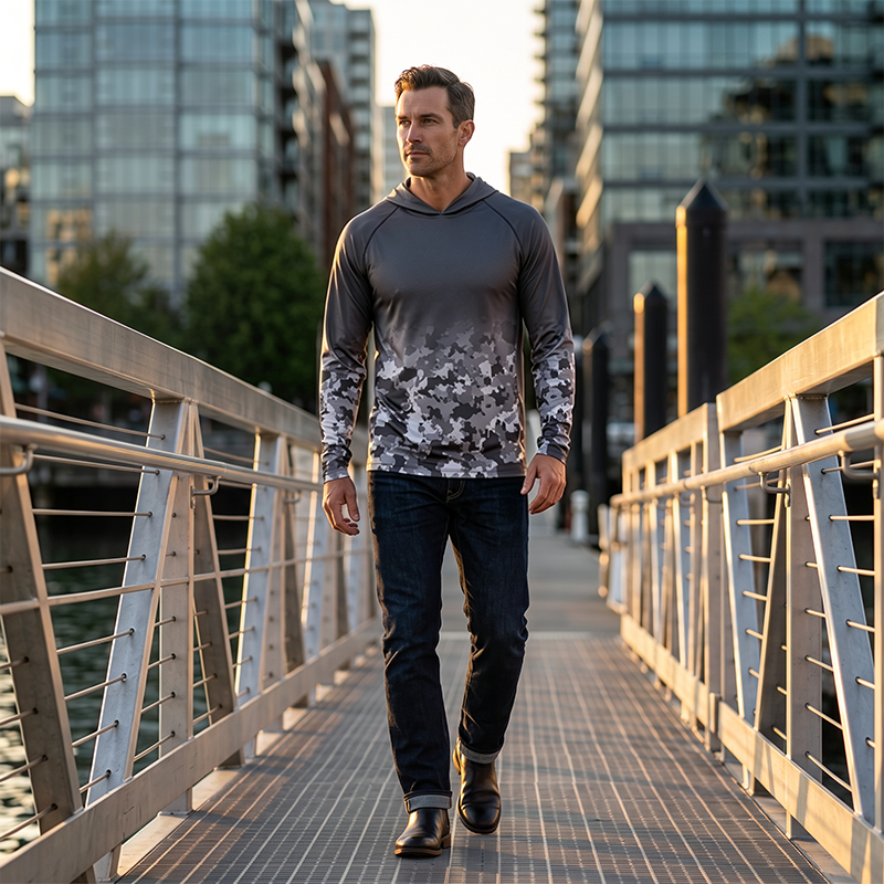 Men's Sun Protection Long Sleeve Lure Fishing Jersey