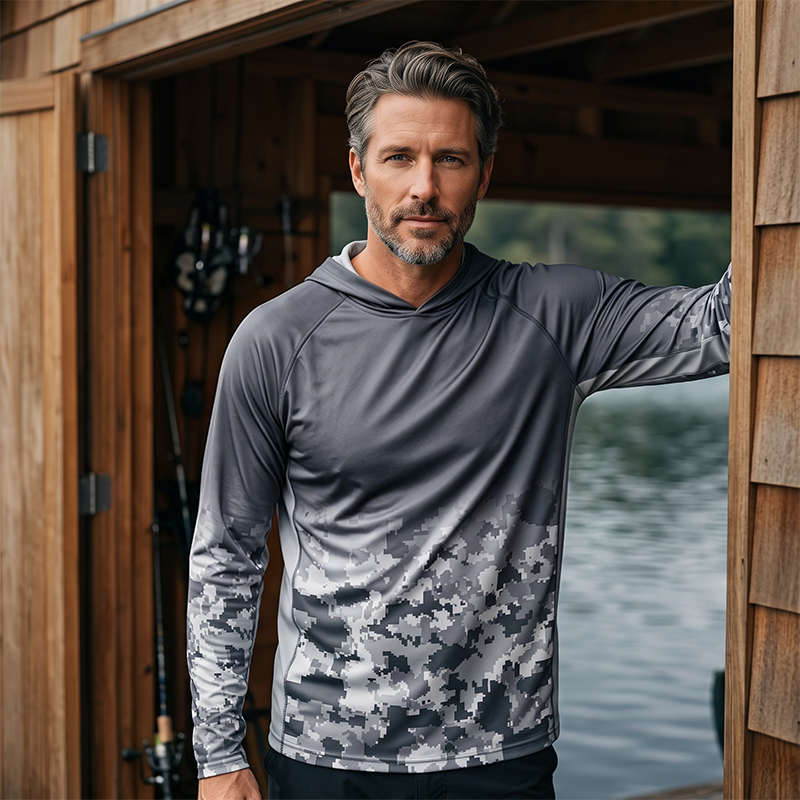 Men's Sun Protection Long Sleeve Lure Fishing Jersey