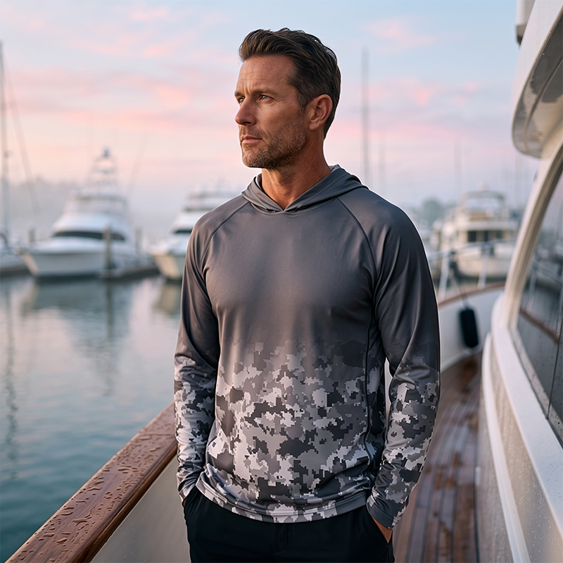 Men's Sun Protection Long Sleeve Lure Fishing Jersey