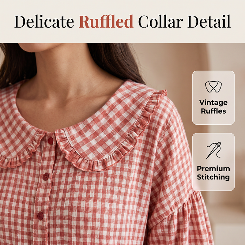 ⌛Limited-Time Offer-Women's Casual Gingham Print Top