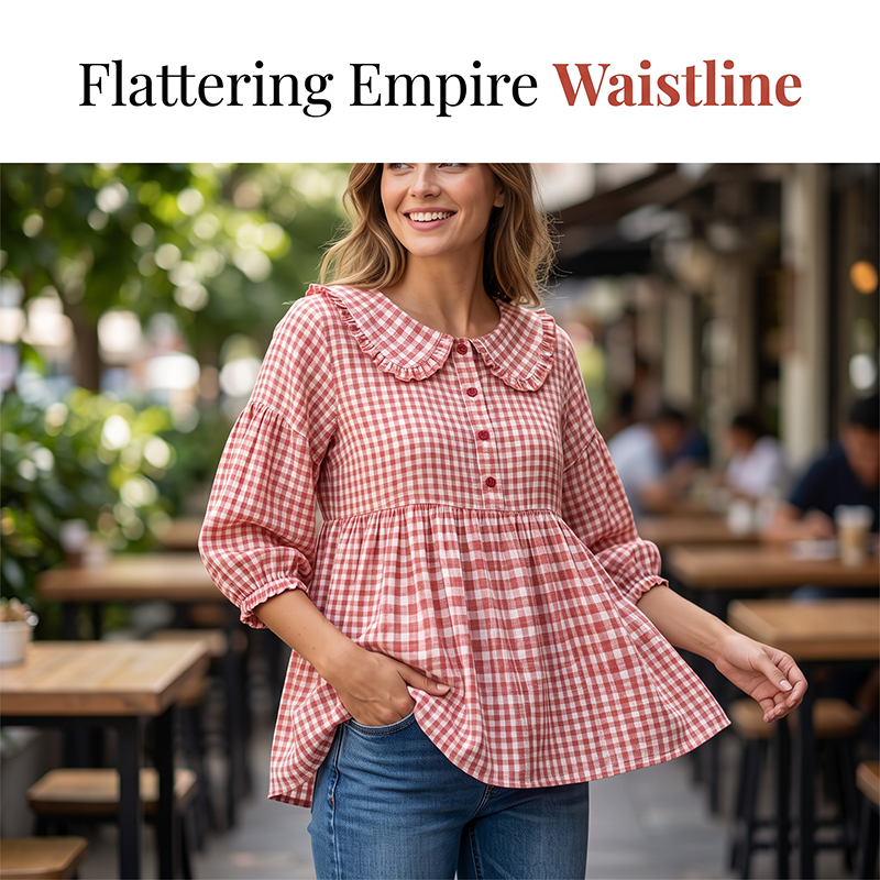 ⌛Limited-Time Offer-Women's Casual Gingham Print Top