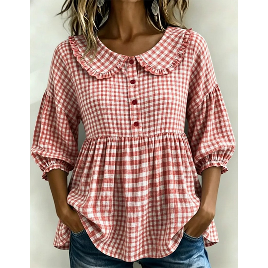 ⌛Limited-Time Offer-Women's Casual Gingham Print Top