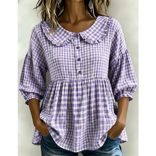 ⌛Limited-Time Offer-Women's Casual Gingham Print Top