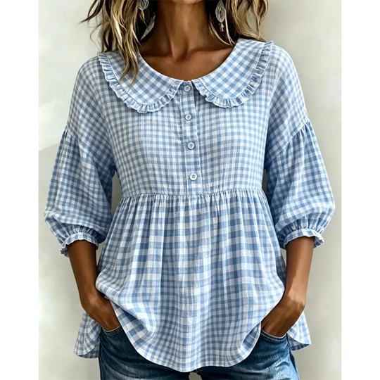 ⌛Limited-Time Offer-Women's Casual Gingham Print Top